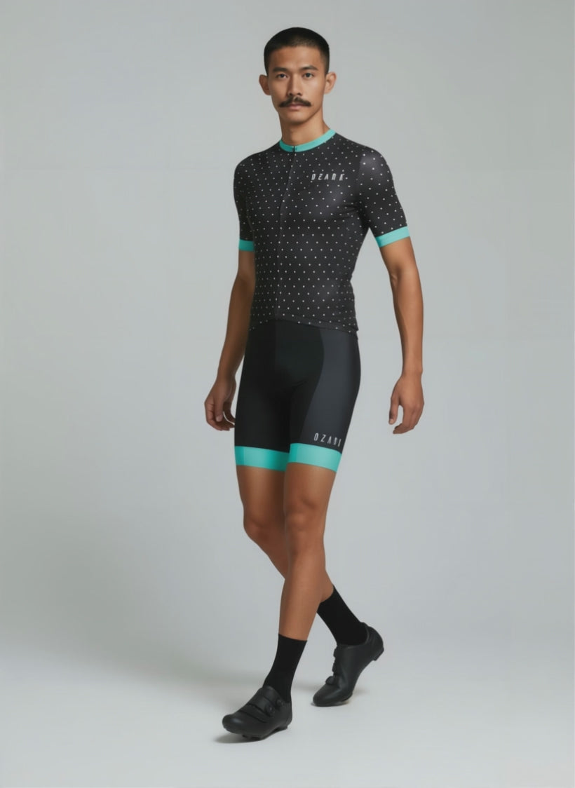 Ozark Cycling Men's Jersey – Black Polka Dot Performance Fit with